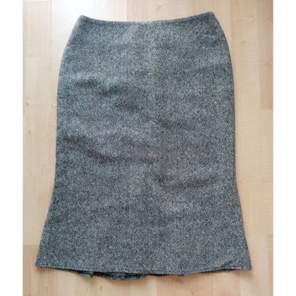 Classic Wool Tweed Lined Skirt - Flounce Fishtail Tulip Trumpet - Size 0 / XS - Picture 1 of 10